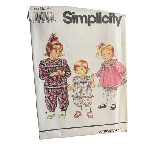 Simplicity Girls Romper Dress Sz 2-4 7594 - uncut - Picture 1 of 4